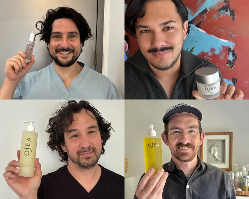 Image of 4 men holding OSEA products