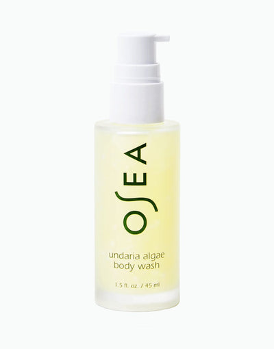 Travel-size Undaria Algae Body Wash 1.5 oz bottle on white background